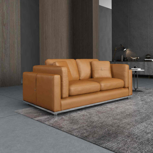 European Furniture - Picasso Loveseat in Cognac - 25552-L - GreatFurnitureDeal