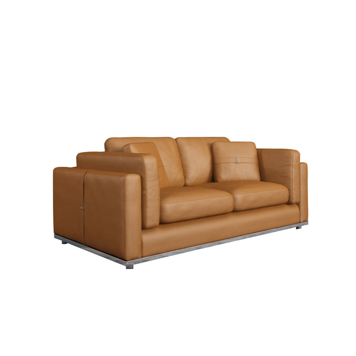 European Furniture - Picasso 2 Piece Living Room Set in Cognac - 25552-2SET - GreatFurnitureDeal