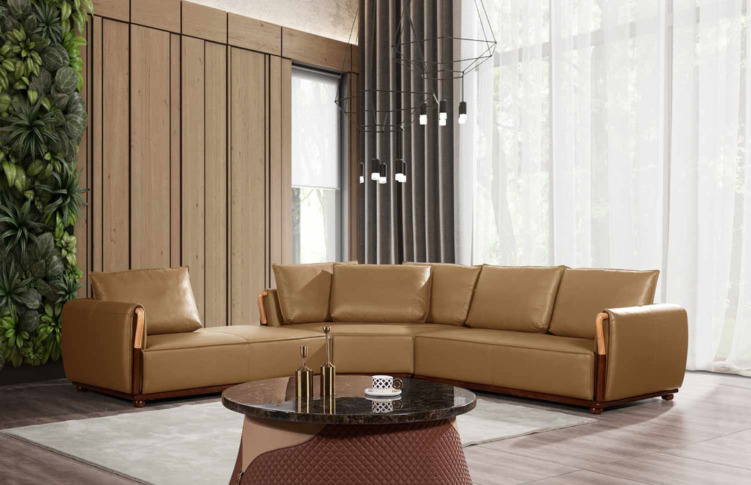 European Furniture - Skyline Sectional in Cognac - 26660