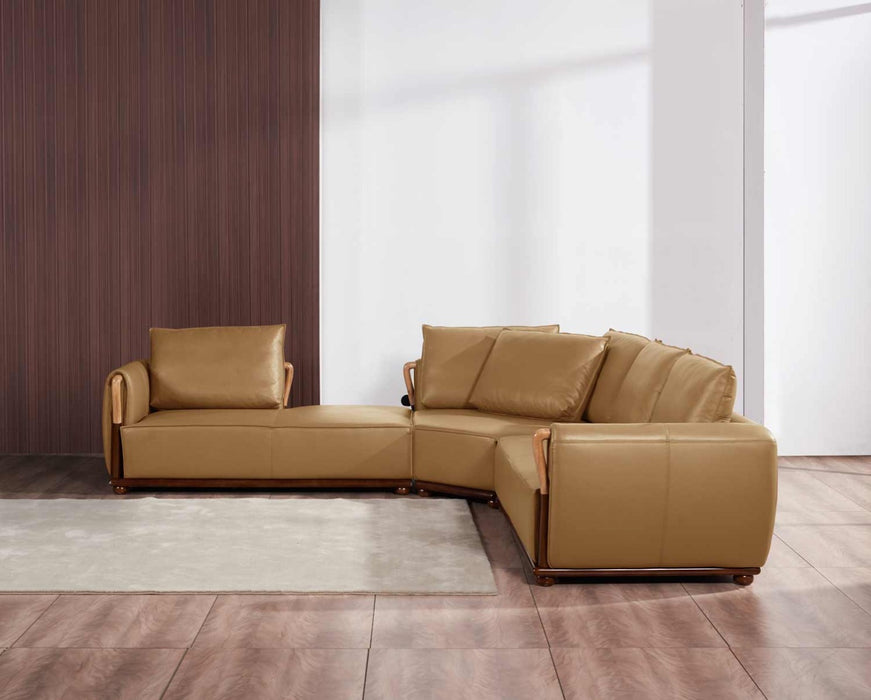 European Furniture - Skyline Sectional in Cognac - 26660