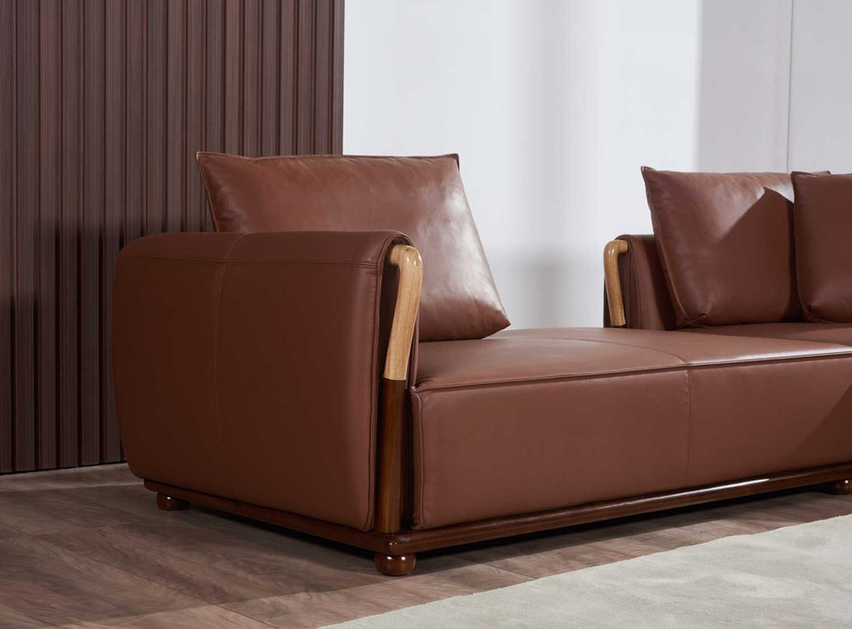 European Furniture - Skyline Sectional in Russet Brown - 26662