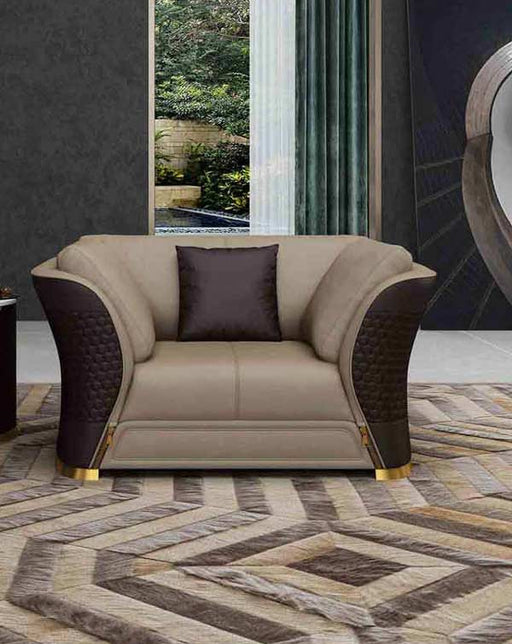 European Furniture - Vogue Chair in Beige-Chocolate - 27990-C - GreatFurnitureDeal