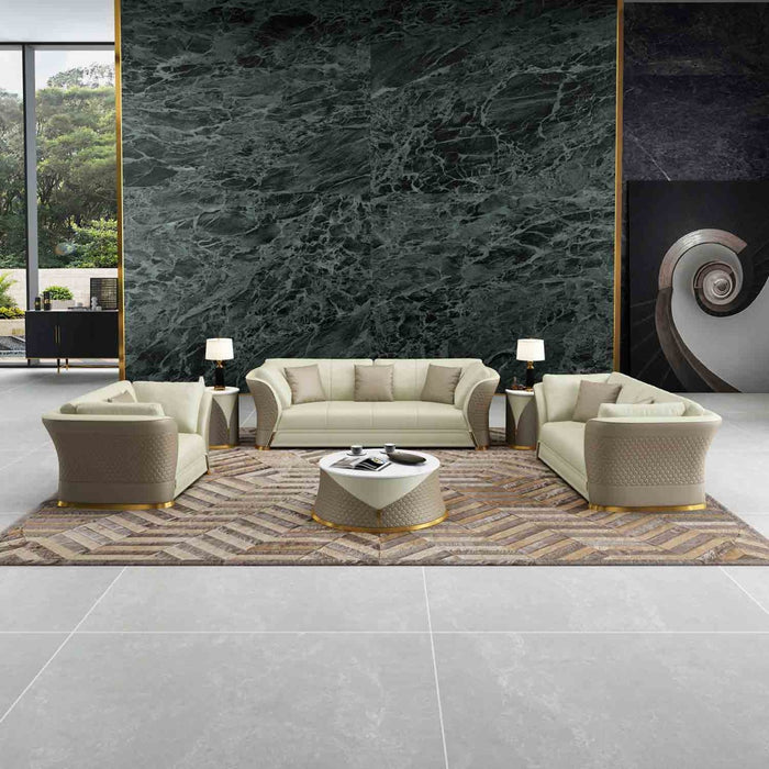 European Furniture - Vogue 3 Piece Living Room Set in Taupe-Beige - 27991-3SET - GreatFurnitureDeal