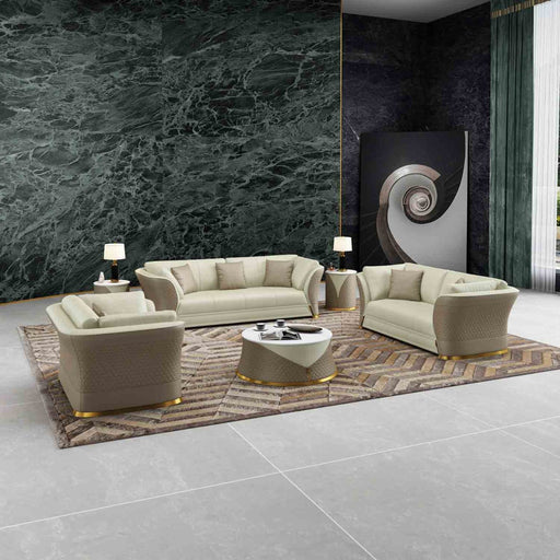 European Furniture - Vogue Sofa in Taupe-Beige - 27991-S - GreatFurnitureDeal