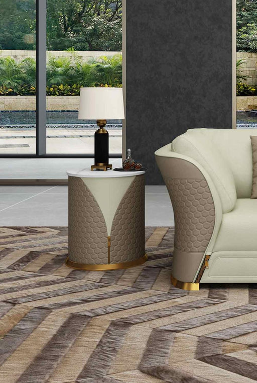 European Furniture - Vogue End Table in Taupe-Beige - 27991-ET - GreatFurnitureDeal