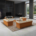 European Furniture - Vogue 3 Piece Living Room Set in Beige-Cognac - 27992-3SET - GreatFurnitureDeal