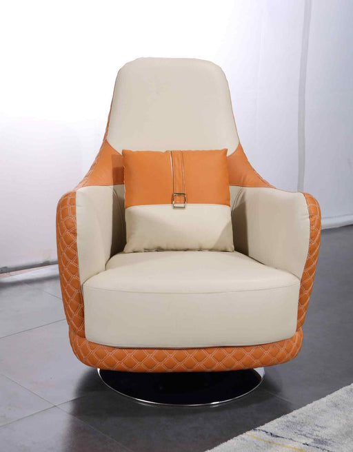 European Furniture - Amalia Swivel Chair in White-Orange - 28040-C - GreatFurnitureDeal
