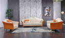 European Furniture - Winston 3 Piece Living Room Set in White-Orange - 29050-3SET - GreatFurnitureDeal