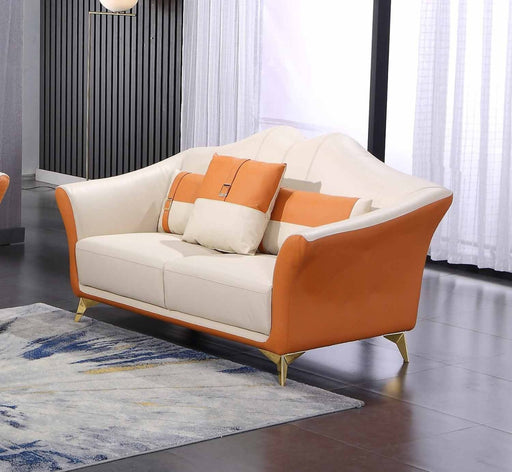 European Furniture - Winston Loveseat in White-Orange - 29050-L - GreatFurnitureDeal