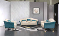 European Furniture - Winston Loveseat in White-Blue - 29052-L - GreatFurnitureDeal