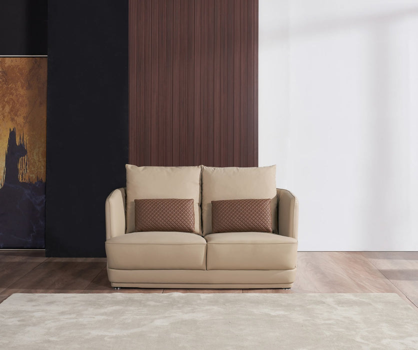 European Furniture - Glamour 2 Piece Living Room Set in Tan-Brown - 51617-2SET - GreatFurnitureDeal