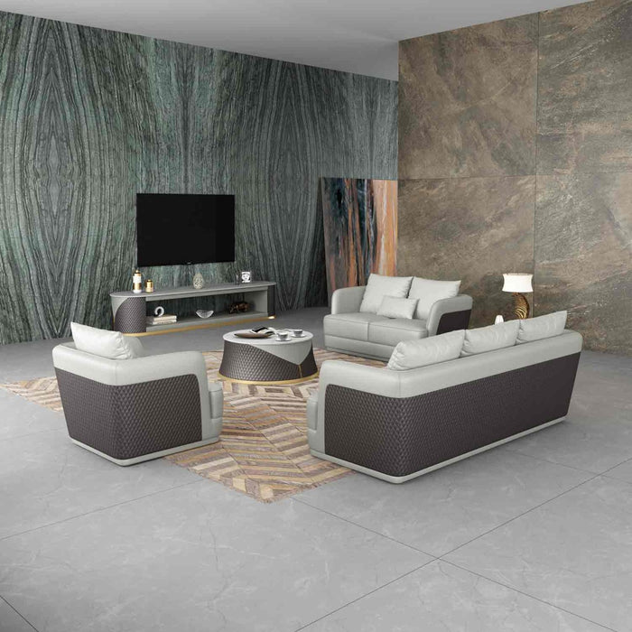 European Furniture - Glamour Loveseat in Grey-Chocolate - 51618-L - GreatFurnitureDeal