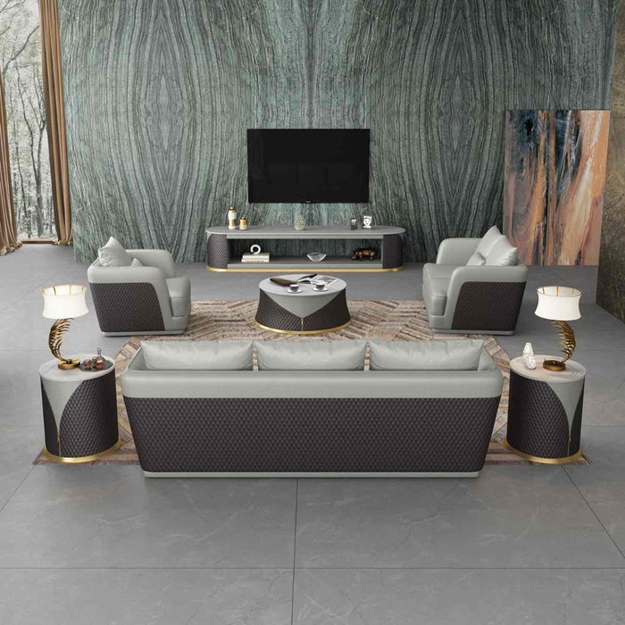 European Furniture - Glamour Coffee Table in Grey-Chocolate - 51618-CT