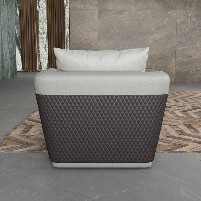 European Furniture - Glamour Chair in Grey-Chocolate - 51618-C
