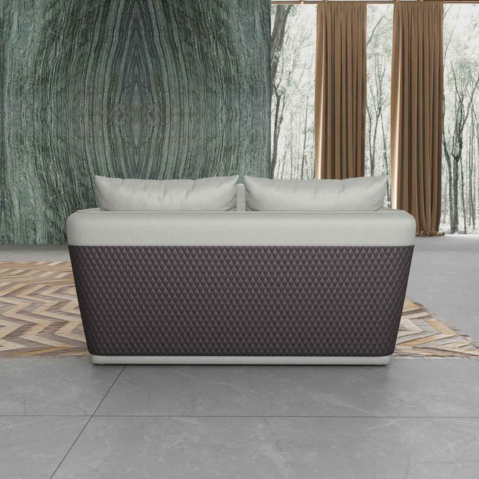 European Furniture - Glamour Loveseat in Grey-Chocolate - 51618-L - GreatFurnitureDeal