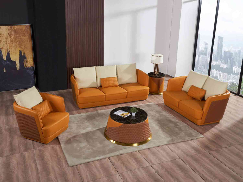 European Furniture - Glamour Coffee Table in Orange-Brown - 51619-CT
