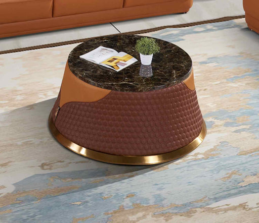 European Furniture - Glamour Coffee Table in Orange-Brown - 51619-CT - GreatFurnitureDeal