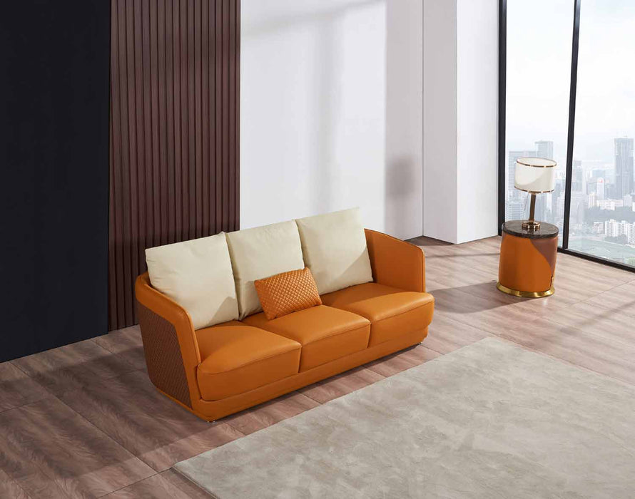 European Furniture - Glamour 3 Piece Living Room Set in Orange-Brown - 51619-3SET