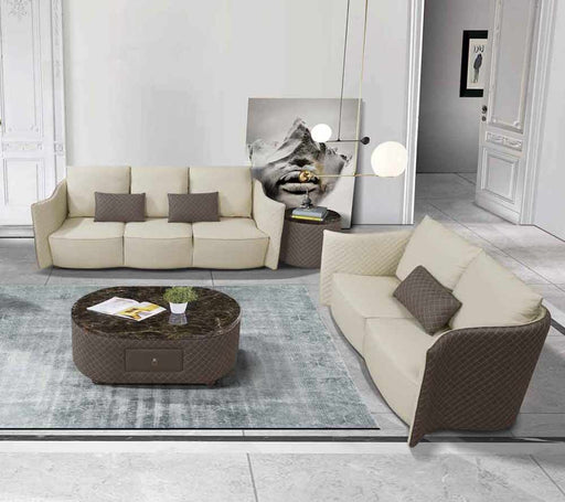 European Furniture - Makassar Loveseat in Grey & Taupe - 52550-L - GreatFurnitureDeal