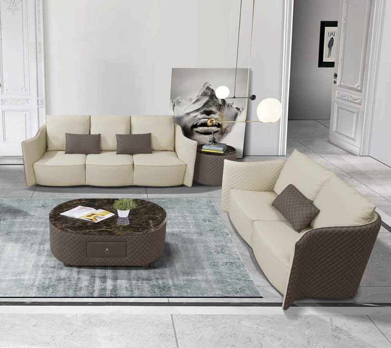 European Furniture - Makassar Sofa in Grey & Taupe - 52550-S