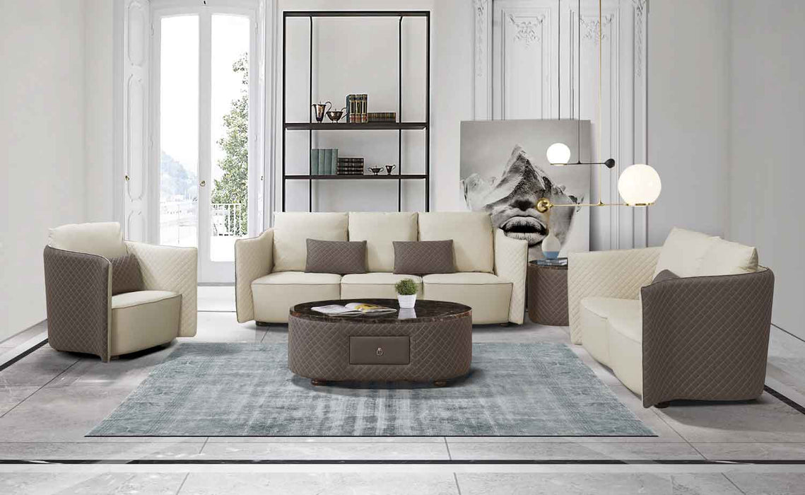 European Furniture - Makassar Coffee Table in Grey & Taupe - 52550-CT - GreatFurnitureDeal