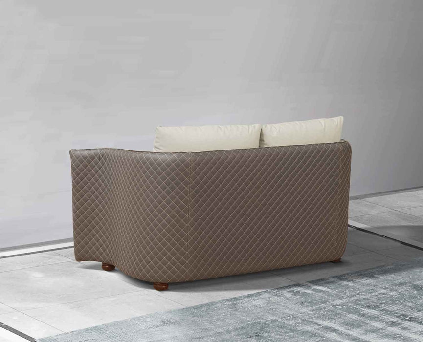 European Furniture - Makassar Loveseat in Grey & Taupe - 52550-L