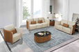 European Furniture - Makassar 2 Piece Living Room Set in Sand Beige & Orange - 52552-2SET - GreatFurnitureDeal