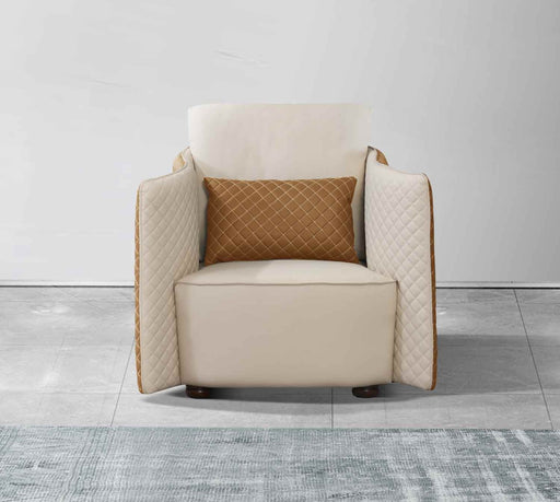 European Furniture - Makassar Chair in Sand Beige & Orange - 52552-C - GreatFurnitureDeal
