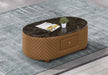 European Furniture - Makassar Coffee Table in Sand Beige & Orange - 52552-CT - GreatFurnitureDeal