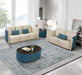 European Furniture - Makassar Sofa in Sand Beige & Blue - 52554-S - GreatFurnitureDeal