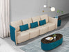 European Furniture - Makassar Oversize Sofa in Sand Beige & Blue - 52554-4S - GreatFurnitureDeal