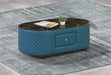 European Furniture - Makassar Coffee Table in Sand Beige & Blue - 52554-CT - GreatFurnitureDeal