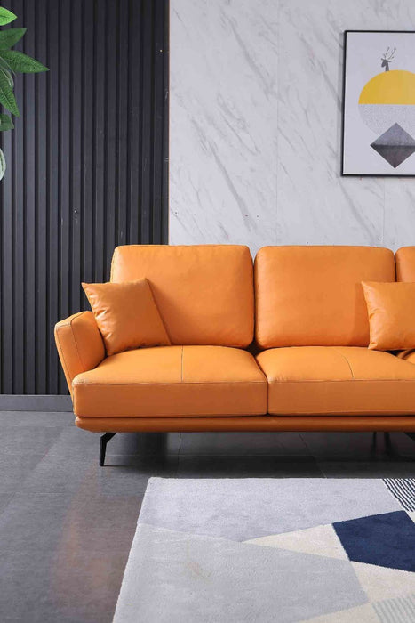 European Furniture - Galaxy Right Hand Chaise Sectional in Smokey Orange - 54430R-3RHC - GreatFurnitureDeal