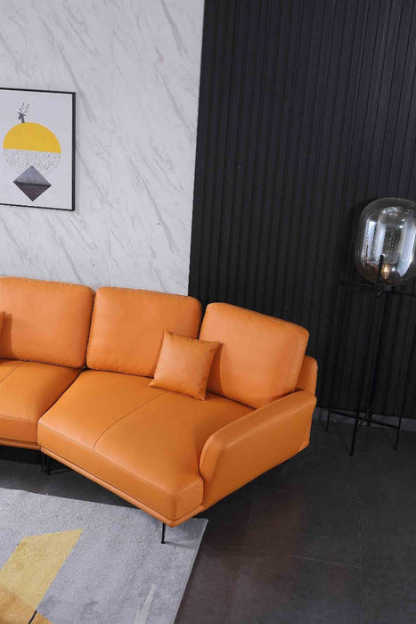 European Furniture - Galaxy Right Hand Chaise Sectional in Smokey Orange - 54430R-3RHC