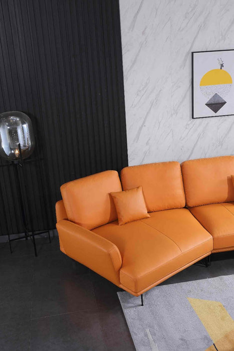European Furniture - Galaxy Left Hand Chaise Sectional in Smokey Orange - 54431L-3LHC - GreatFurnitureDeal