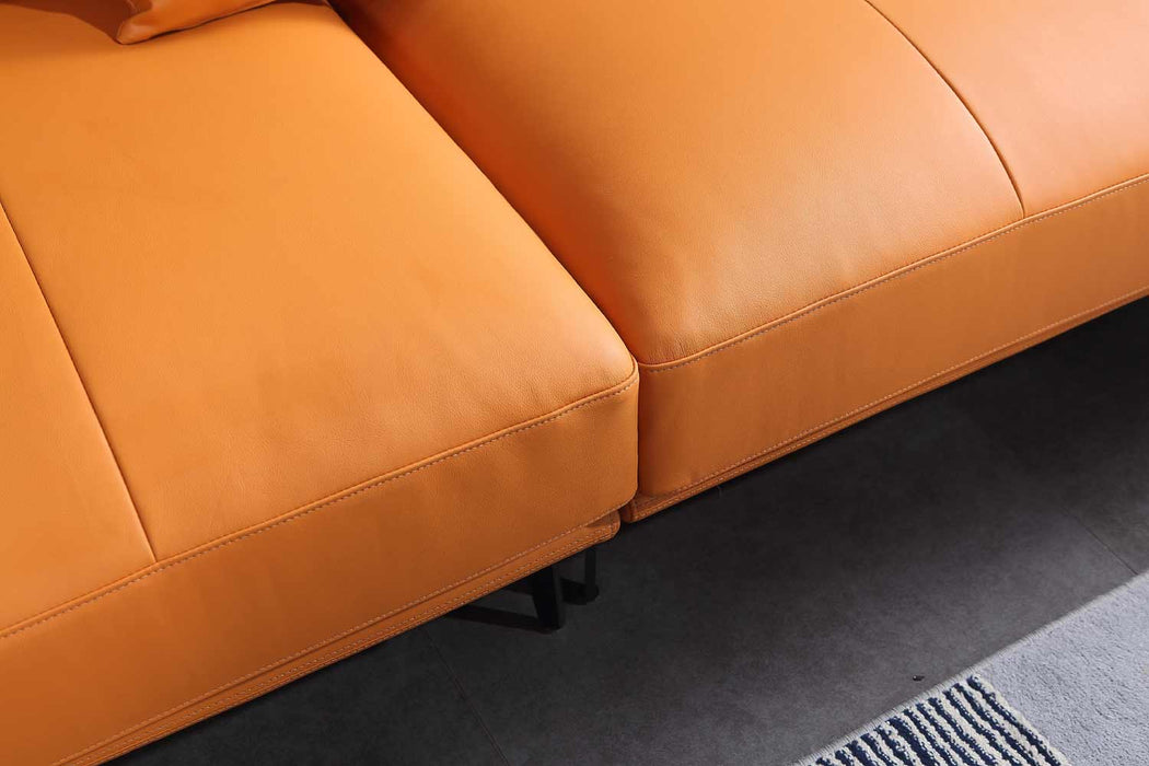 European Furniture - Galaxy Left Hand Chaise Sectional in Smokey Orange - 54431L-3LHC