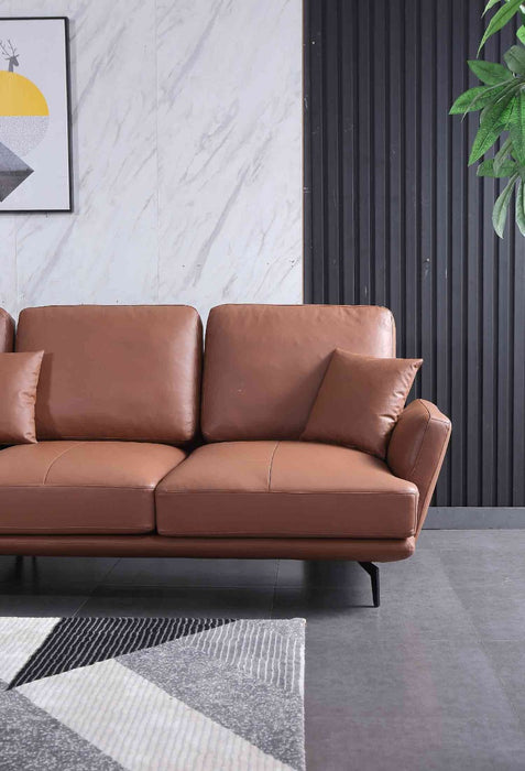 European Furniture - Galaxy Left Hand Chaise Sectional in Russet Brown - 54432L-3LHC