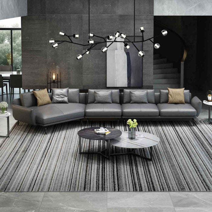European Furniture - Galaxy Left Hand Chaise Sectional in Smokey Grey - 54435L-3LHC