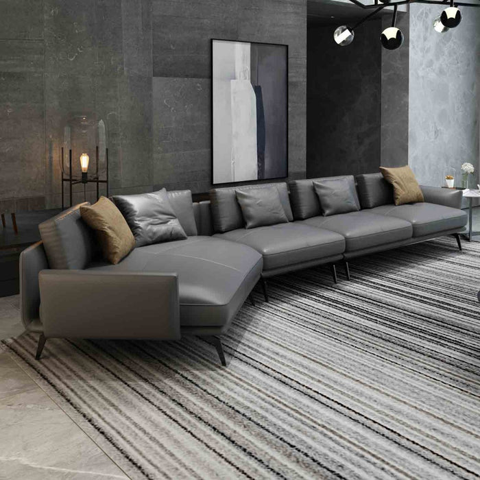 European Furniture - Galaxy Left Hand Chaise Sectional in Smokey Grey - 54435L-3LHC - GreatFurnitureDeal
