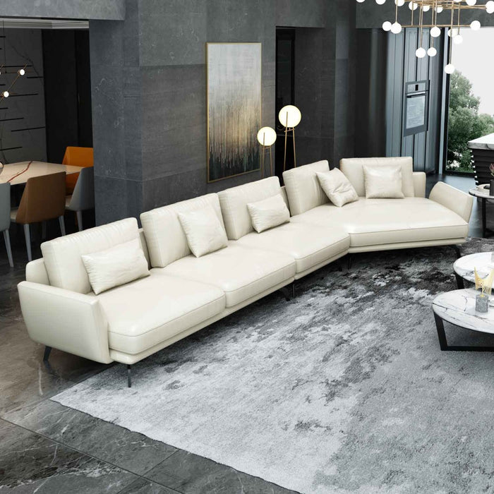 European Furniture - Galaxy Right Hand Chaise Sectional in Off White - 54437R-3RHC