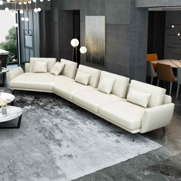European Furniture - Galaxy Left Hand Chaise Sectional in Off White - 54436L-3LHC - GreatFurnitureDeal