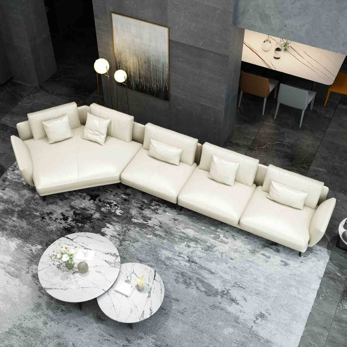 European Furniture - Galaxy Left Hand Chaise Sectional in Off White - 54436L-3LHC