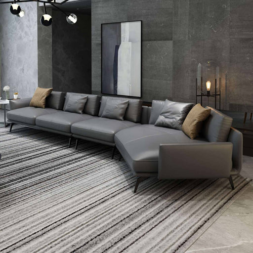 European Furniture - Galaxy Right Hand Chaise Sectional in Smokey Grey - 54434R-3RHC - GreatFurnitureDeal