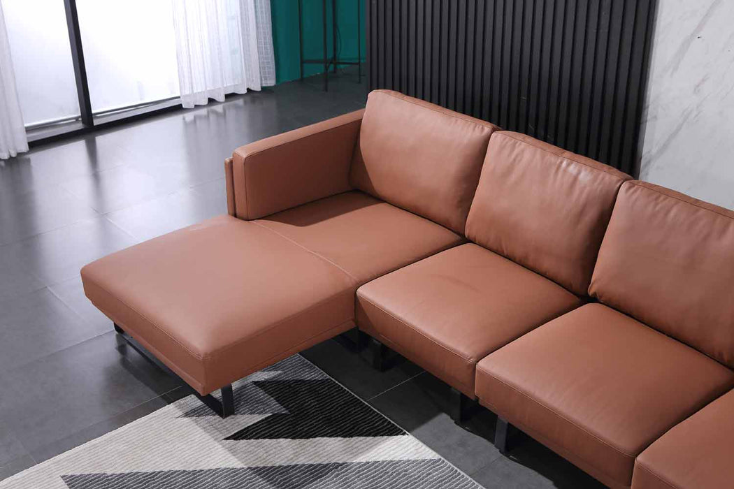 European Furniture - Fidelio Left Hand Facing Sectional in Russet Brown - 58665-2LHF