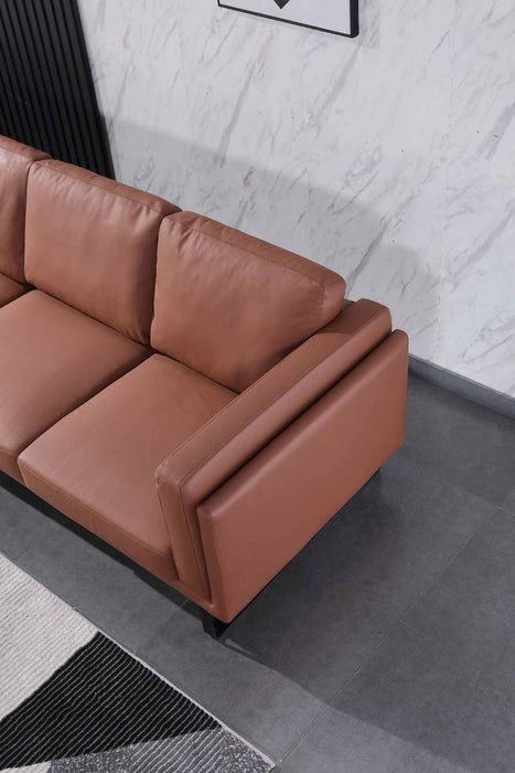European Furniture - Fidelio Left Hand Facing Sectional in Russet Brown - 58665-2LHF