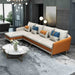 European Furniture - Icaro Left Hand Facing Sectional in Off White-Orange - 64435L-4LHF - GreatFurnitureDeal