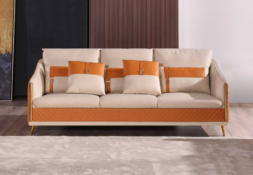 European Furniture - Icaro Sofa in Off White-Orange - 64455-S - GreatFurnitureDeal