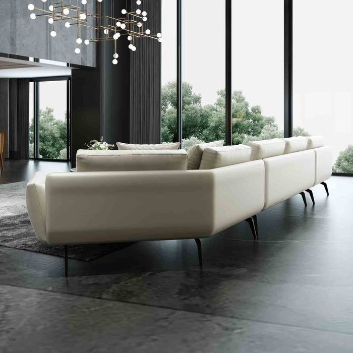 European Furniture - Santiago Sectional in Italian White Leather - 83542L-3LHF - GreatFurnitureDeal