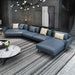 European Furniture - Santiago Sectional in Italian Grey Leather - 83544R-3RHF - GreatFurnitureDeal