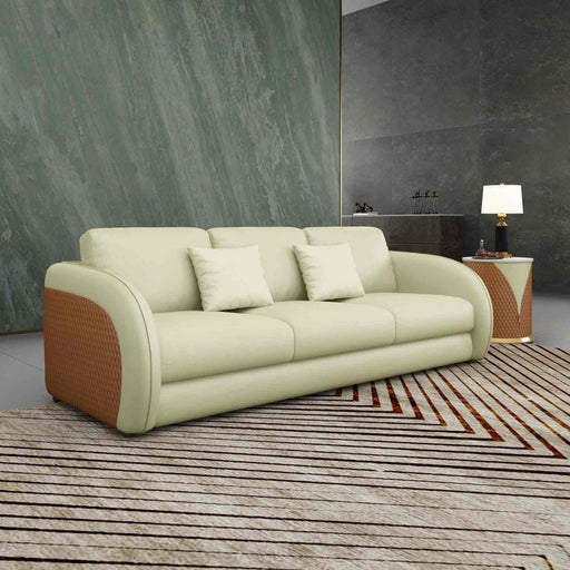 European Furniture - Noir Sofa in Beige & Cognac - 90881-S - GreatFurnitureDeal